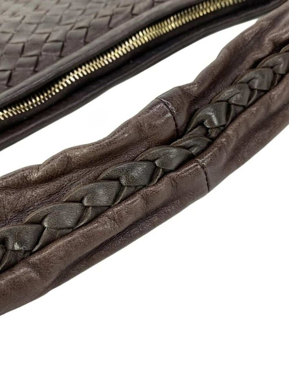 BOTTEGA VENETA Intrecciato - Dark Brown Leather Shoulder Bag - Picture 8 of 14